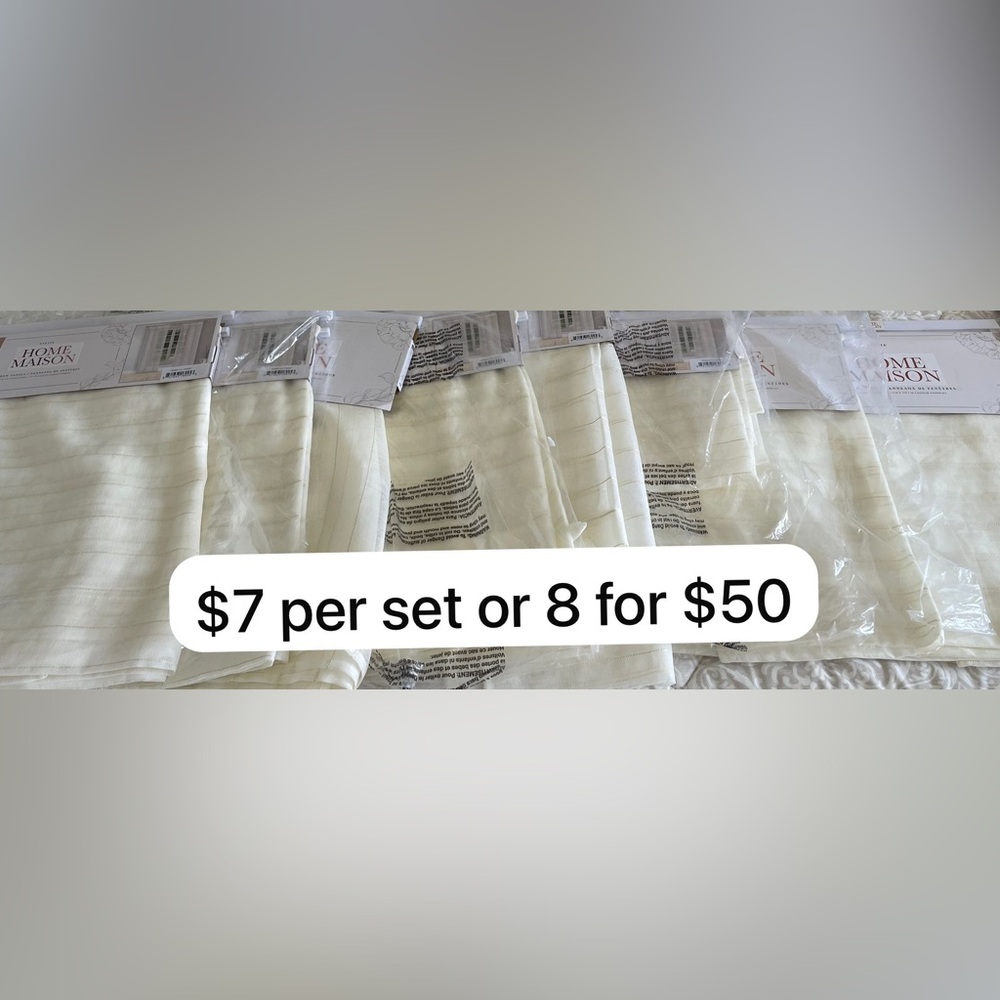 Curtain Set, 37x84, Pair (HOME MAISON) 
$7 per set or 8 for $50